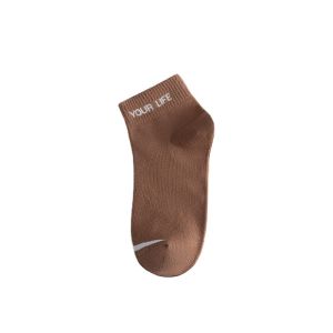 QSKS44 Kaos Kaki Pendek Semata Kaki Motif Garis Huruf Kaos Kaki Fashion Korea