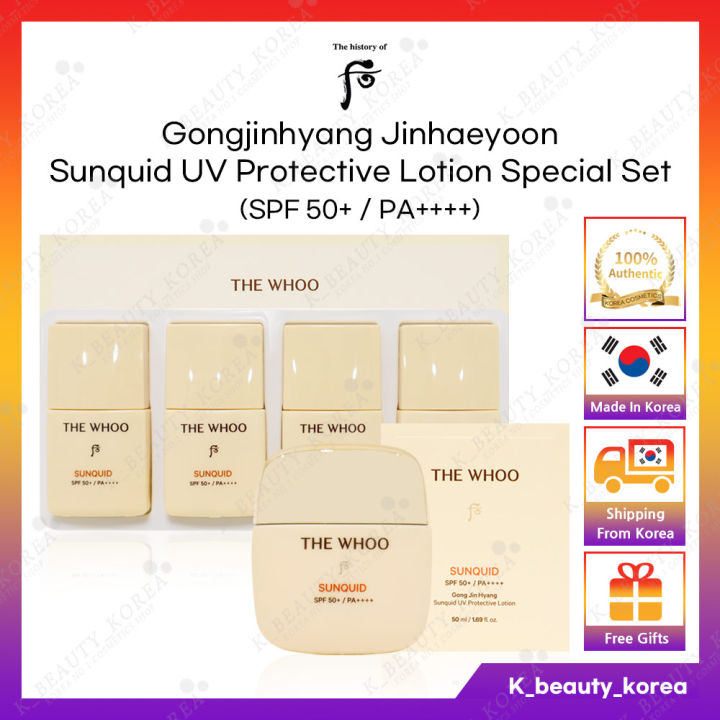 [The history of Whoo] Gongjinhyang Jinhaeyoon Sunquid UV Protective Lotion Special Set (SPF50+/PA++++) / Facial Sun Care Sunscreen [KOREA] THE WHOO