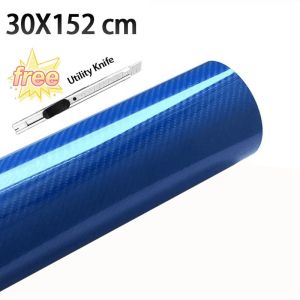 Waterproof 7D Carbon Fiber Sticker Vinyl Car Sticker Glossy Matte Black Motorcycle Carbon Sticker