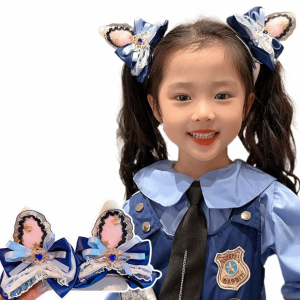 DAN S หูกระต่ายหู กิ๊บติดผมกระต่ายจูดี้ สีฟ้าสีฟ้า โบว์น๊อต ปิ่นปักผมโบว์ริบบิ้น สร้างสรรค์และสร้างสรรค์ สไตล์เกาหลีแบบ ปิ่นปักผมสตรีมเมอร์ สาวๆ