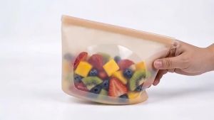 [SG Seller]Eco Friendly Reusable Silicone Food Bag Platinum Material Freezer Microwave Safe Purpose Preservation Pouch
