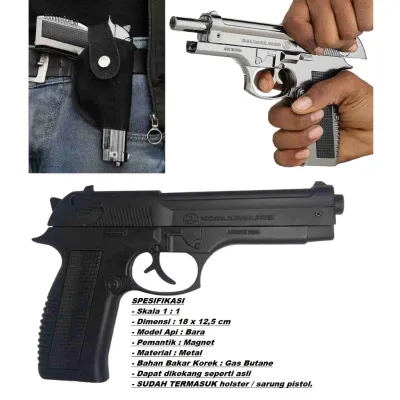 COD Bosku ! KOREK API MODEL PIST0L COLT PHYTON 357 UKURAN BESAR DAPAT DIISI ULANG