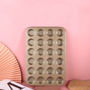 GAOSU Không dính Chảo nướng bánh muffin Tự làm 12/24 ly Bộ cốc trứng Thông thường Rang Khay bánh Cupcake Dụng cụ nướng bánh