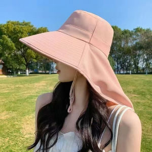 Sun Protection Hat Anti-UV Face-covering Shawl Hat Windproof Fisherman Hat for Men Women Beach Hat PAZU