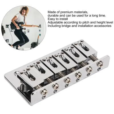 Guitar Bridge Metal Fixed Adjustable Guitar Bridge Replacement for Repairing