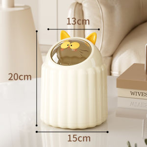 BHQ Cute Mini Desktop Trash Can with Lid Large Capacity Home Office Storage Organizer Tong Sampah 垃圾桶