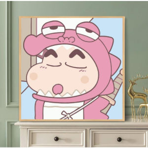 Crayon Shin Chan 蜡笔小新油畫 Childrens diy birthday gift canvas art Paint by number have photo frame room decoration  相框油畫 文具 fathers day gift