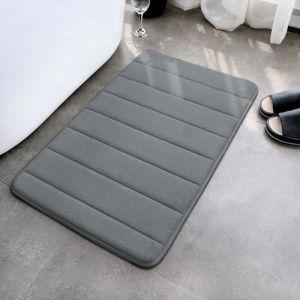 SG READY STOCK 40*60cm Bathroom Floor Mat Thick Coral Fleece Memory Anti-Slip Absorbent Mat Bedroom Kitchen Anti-Slip Pad Pedal