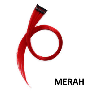 Hair Clip Wig Colour Highlight Rambut Sambung Palsu Extension Wanita Korea Panjang 55cm Jepit Lurus Smoothing Bonding Lembut