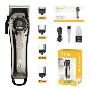 Kemei KM-1708 KM-1710 Hair Clipper Set Pro - LCD Digital Display 6600RPM High Speed 2000mAh Li-ion Battery Complete Barber Kit