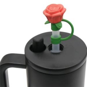 FEELINGS Heat-resistant Rose Flower Straw Cover Silicone Dust Proof Cup Accessorie 2025 10mm Straw Plug Cap for Stanley Cup
