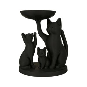 PLLEWY 3D Printed Black Cat Jewelry Tray Plastic Multi-purpose Desktop Storage Tray Practical Decorative Cat Decor Tray Home Decoration