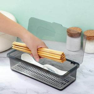 Acrylic Spoon Box Cutlery Holder Chopsticks Box Chopsticks Box/ Chopsticks Dustproof Storage/Lagayan ng Kutsara