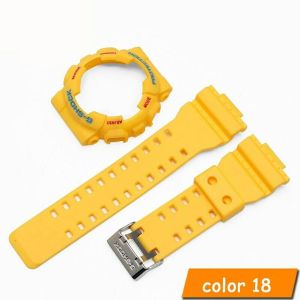 เคสสายเรซินที่ทนทานพร้อมเครื่องมือสำหรับ GA-110 GA100ของ Casio GD100 GD-120 GLS-100/110/120ฝาสายนาฬิกาข้อมือยางซิลิโคนสำหรับ GA-140 GA120 G-Shock GA150 GA300เครื่องประดับ DIY นาฬิกา