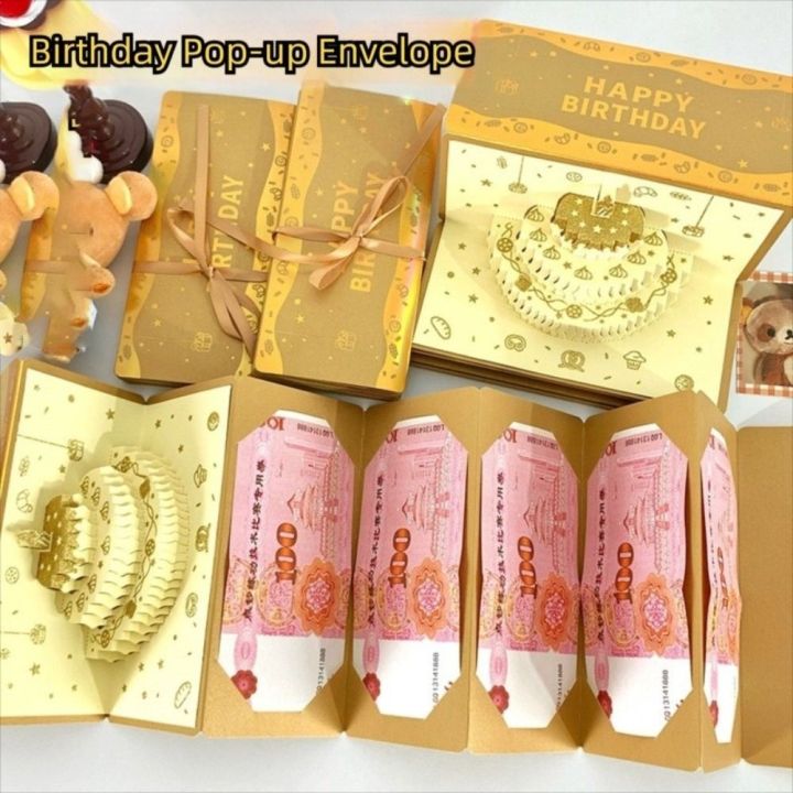 INNEED Có thể gập lại Thiệp chúc mừng sinh nhật phong bì đỏ Phong bì đỏ ...