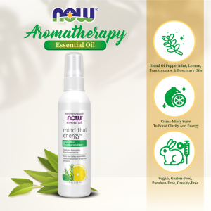 NOW Essential Oils Mind That Energy Aroma Mist 4oz (118ml)