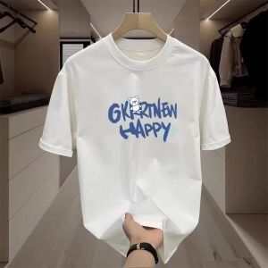 เสื้อยืดแนวโน้ม ชุดคู่ พิมพ์จดหมายสไตล์ย้อนยุค เสื้อเชิ้ตผู้ชายเสื้อเชิ้ตผู้หญิง สวมใส่สบาย ผ้าระบายอากาศได้ดี