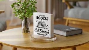 Bookshelf Wood Sign Decor Desk Sign Too Many Books Not Enough Bookshelves Wooden Block Sign Rustic Home Library Shelf Wall Decoration