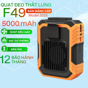 Quạt Đeo Thắt Lưng F49 Quạt Làm Mát Lưng Tích Hợp Đèn Pin Sạc Dự Phòng 5000mAh