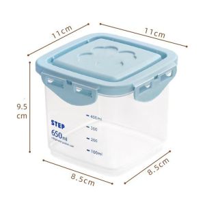 Sealed Cake Jar Reusable Dessert Box with Lid Clear Square Container Refrigerator Fresh Box
