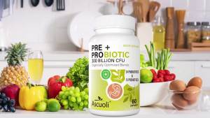 Ascuoli Probiotics for Women & Men - 300 Billion CFU 24 Strains Probiotics + 15 Organic Herbs Blend Daily Probiotic for Digestive Health Immune Gut Bloating - 60 Capsule