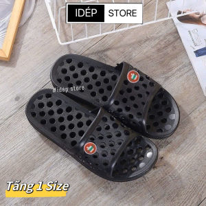Dép lỗ táo xanh đi trong nhà tắm nam nữ quai ngang chống trơn trượt siêu bền iDÉP DL028 (Chọn Tăng 1 Size)