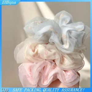 COD Hai Lớp Lụa Organza Scrunchies Ngọt Ngào Hoa Tóc Ban Nhạc Cho Cô Gái Tóc Đuôi Ngựa Chủ Cao Su Ban Nhạc Tóc Quan Hệ Tóc Phụ Kiện Tóc