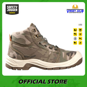 Safety Jogger DESERT S1P Safety Shoes High Cut Steel Toecap Puncture Resistant Slip Resistant Antistatic Shoe (Multi)