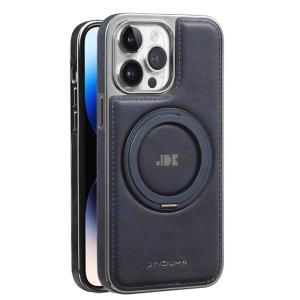 Luxury Magnetic 360 Rotation invisable Kickstand Wireless Charging Leather Case For iPhone 15 Pro Max 14 Plus 13 12 11 Cover