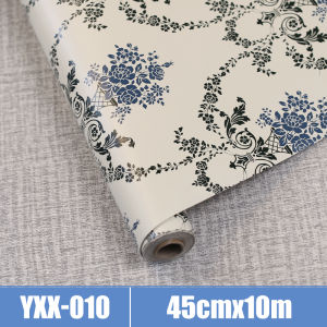 10M Pastoral flowers aesthetic design wallpaper home decor wall treatment sticker waterproof pearl film PVC wall sticker