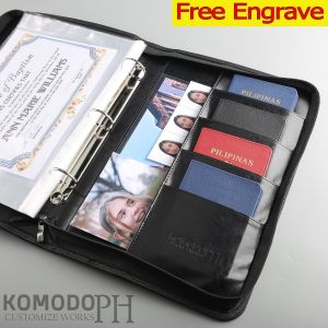 Personalized Leather Portfolio Document Organizer Bag | Legal / Long size. Customize name / Semans file folder
