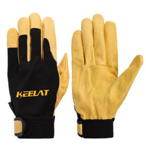 KEELAT KLWG001 Leather Work Gloves Heavy Duty Safety Gloves for Construction Gardening DIY