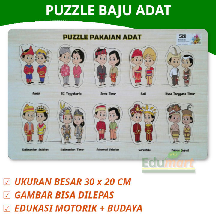 Puzzle Pakaian Adat Nusantara Baju Tradisional Indonesia Mainan