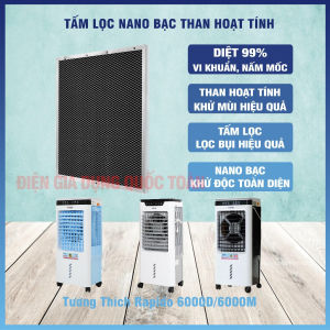 Tấm Lọc Nano Bạc Tích Hợp Than Hoạt Tính Dành Cho Quạt Rapido