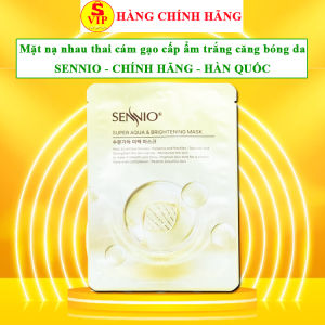 Mặt nạ cám gạo sennio hàn quốc mặt nạ nhau thai sennio chính hãng senio super aqua brightening mask màu vàng cấp ẩm dưỡng trắng da