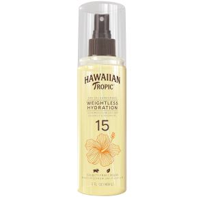 Hawaiian Tropic Weightless Hydration Dry Oil Sunscreen Spray SPF 15 5oz    Sunscreen Oil Mist SPF 15 Sunblock Spray Oxybenzone-Free 5oz
