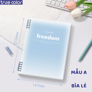 Sổ Còng A5/B5 Màu Gradient - Sổ Bìa Trong 120 Trang Thiết Kế Hiện Đại Có Bán Rời Bìa Và Lõi Giấy - TRUECOLOR