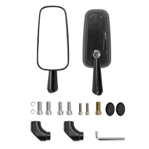 【1 Pair】H2C Universal Motorcycle Short Leg Rearview Mirror Anti-glare Blue Aluminum Alloy Rearview Mirror