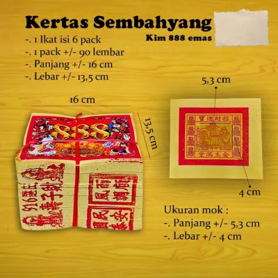 MJ Kimcua 888 Emas / Kertas Sembahyang / Perak Per Ikat