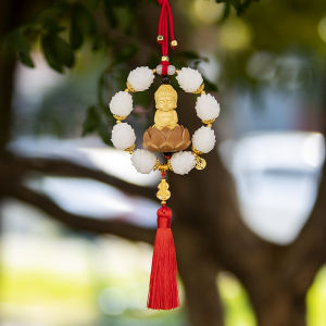 Khánh treo xe ô tô phật thích ca liên hoa gỗ hoàng dương đồ decor phong thủy