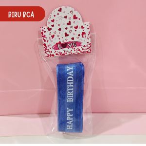 3 METER Korean Pita Lace 25cm HBD Happy Birthday PS004 - Pita Dekorasi Kado Buket Bunga PS004