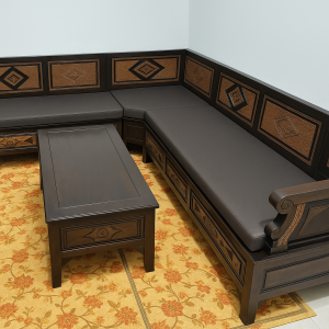 ALAS DUDUK KURSI SUDUT SATU SET TEBAL 4CM