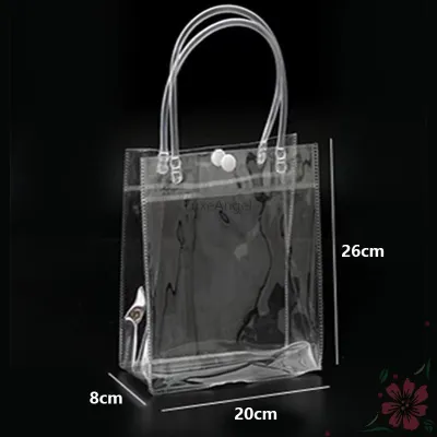 5/10PCS PVC/ Plastic Transparent Bag/ Transparent Tote handbag gift Clear bag gift packaging