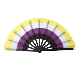 MAOMEI HOUSE Làm mát Quạt cầm tay cầu vồng Trang trí Màu gradient Quạt Kung Fu Trung Quốc Quạt cầm tay Dễ dàng mở Quạt nhảy gấp được Lễ hội