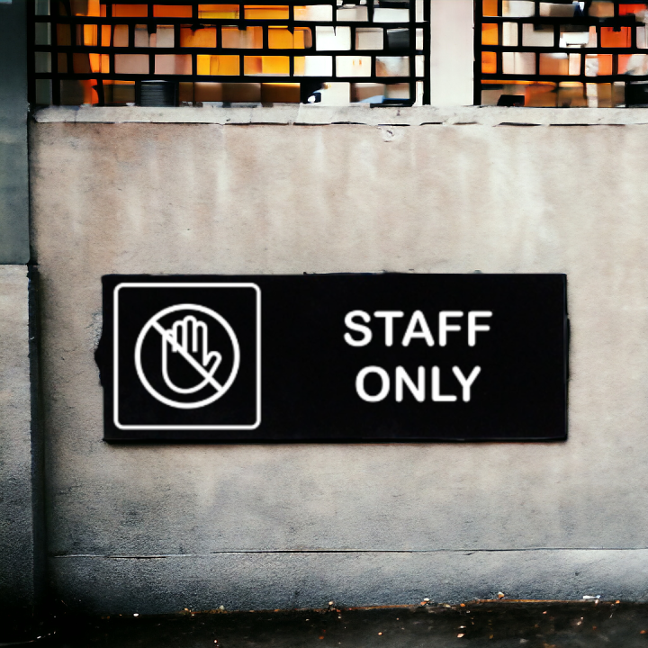 Staff only sign board - staff only logo board - Acrylic sign board ...