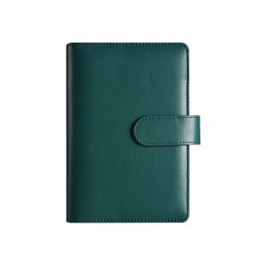 A5 A6 Dark Green Blue 6 Ring Binder PU Clip-on Notebook Leather Loose Leaf Notebook Cover Notebooks Journal Kawaii Stationery2026