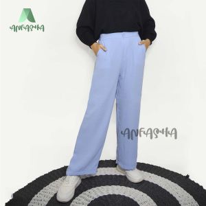 Celana Kulot Naomi: Celana Kulot Panjang Wanita Bahan Rami & Linen Mode