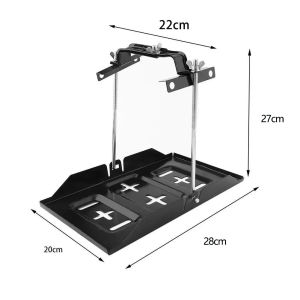 Heavy-Duty Universal Metal Battery Tray Adjustable Car/Truck Holder |Anti-Rust Coated 2-Piece Set 100% Premium Quality