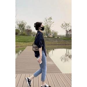 Korean Short-sleeved Shirt Womens Summer Thin Sunscreen Loose Blouse Tops  W211