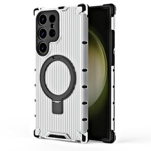 Ốp lưng Samsung S23 Ultra / S24 Ultra vòng giá đỡ từ tính chống sốc vân sọc thời trang
